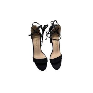 Allegra K Women's size 9 Open Toe Lace Up Chunky High Heels Sandals